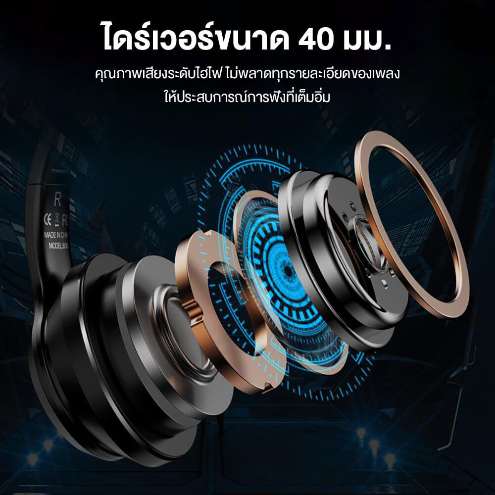 หูฟังเกมมิ่งไร้สาย ONIKUMA B90 RGB CAT EAR WIRELESS GAMING HEADSET - สีดำ_2
